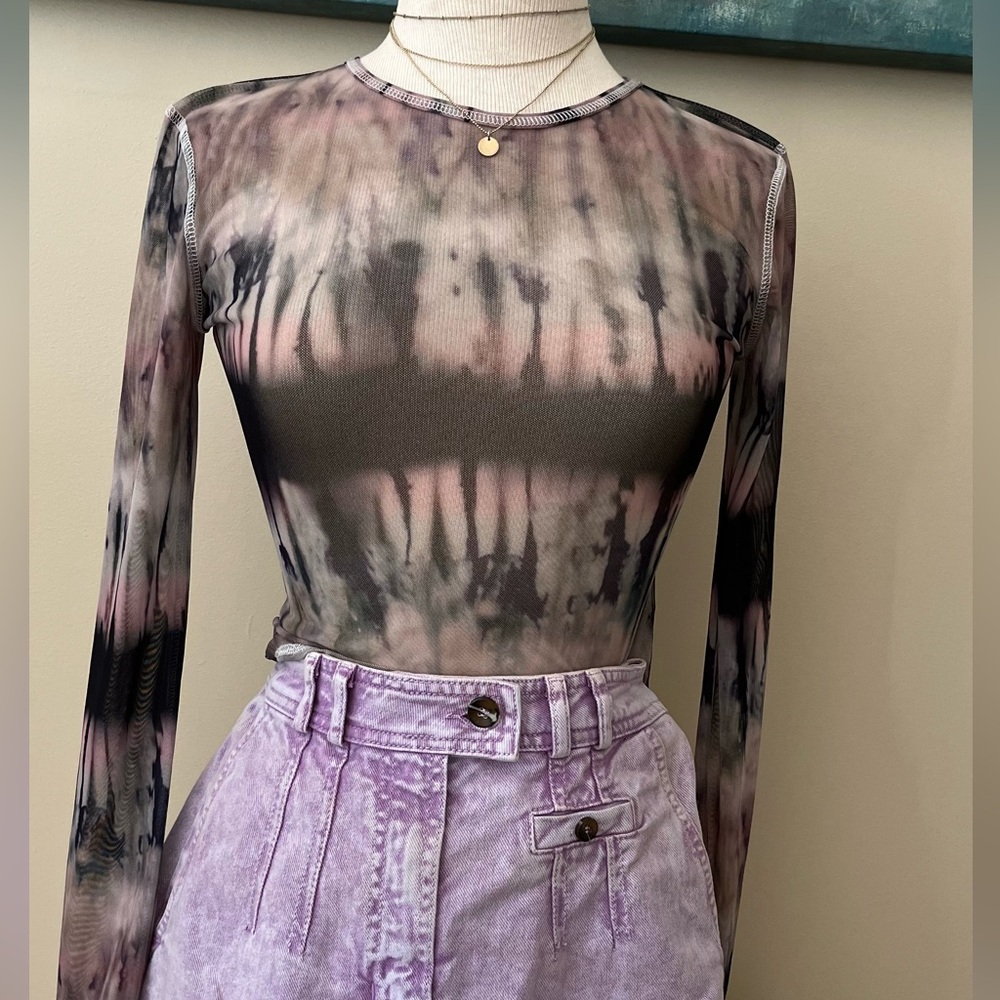 Urban Outfitters Surf Tie Dye Mesh Long Sleeve